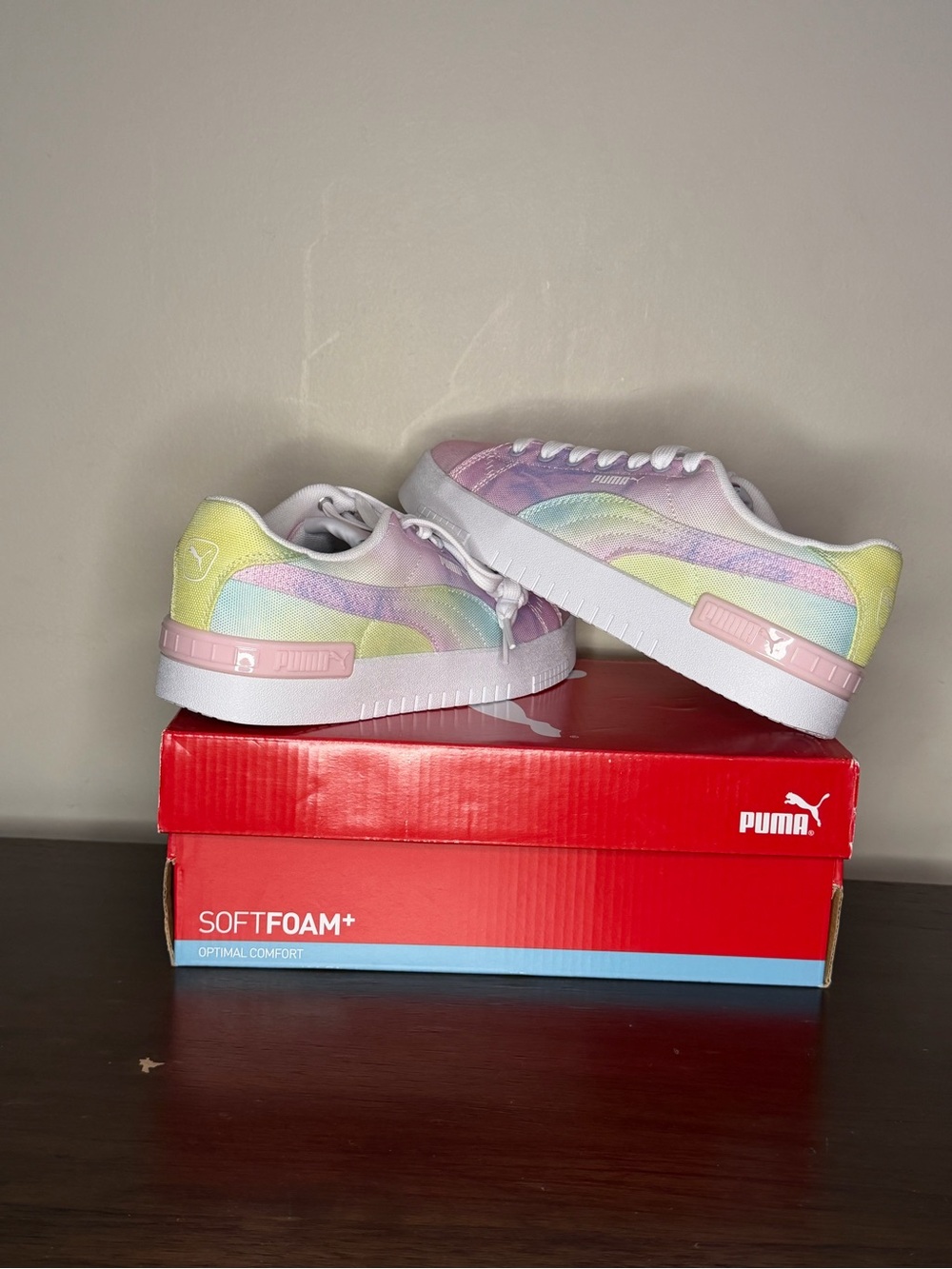 Puma Kids Pastel Gradient Sneakers - Pink, Yellow, Blue